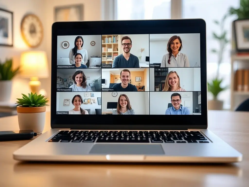 A virtual meeting taking place with participants from different locations using Microsoft Teams.