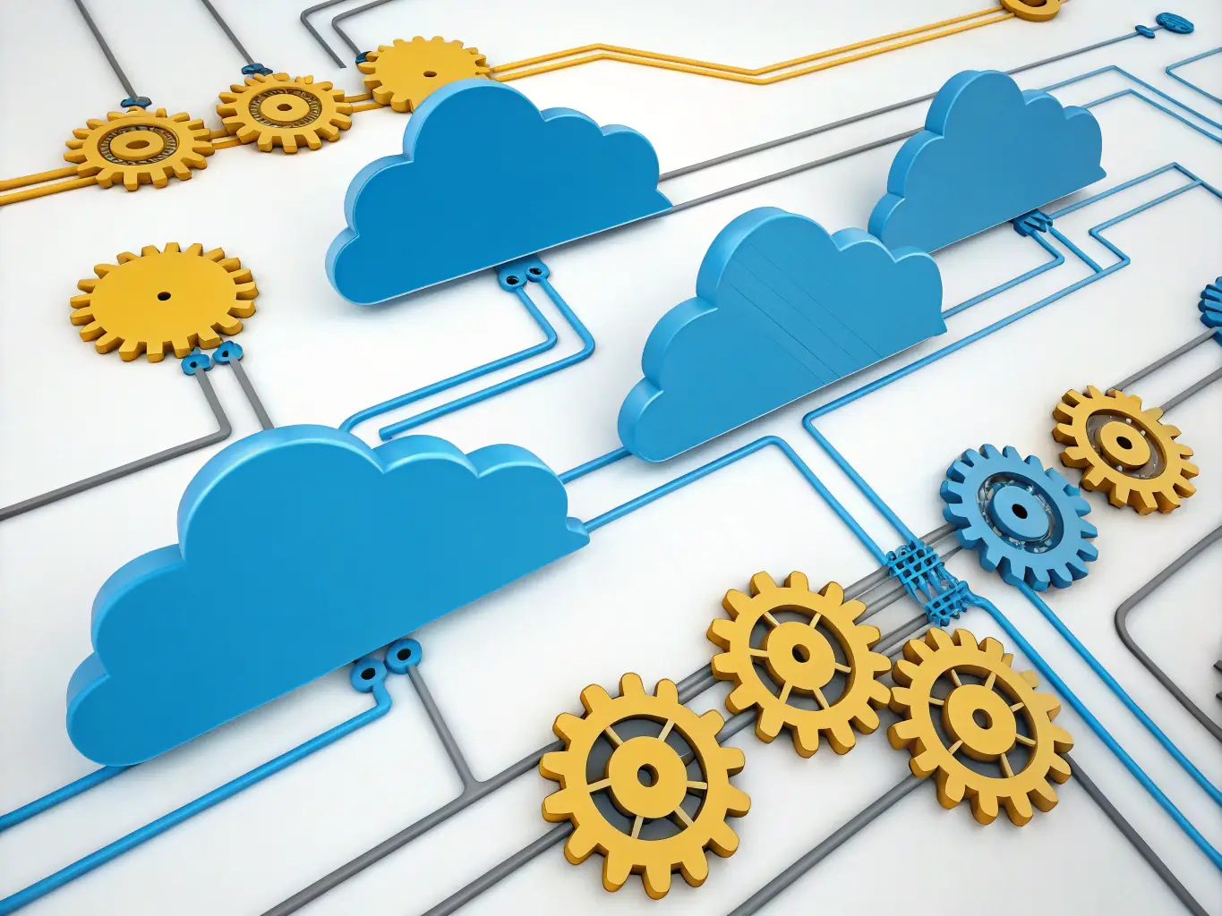 A visual representation of data backup and recovery process, showing data being securely copied and stored in a cloud environment for a real estate company.